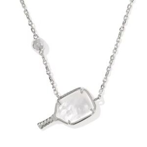🔥 NEW! SILVER PLATED pickleball paddle racquet pendant shell necklace 😍 1 LEFT!